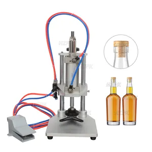 HZPK Pneumatic Semi Automatic T Cork Bottle Press Capping Machine For Glass Bottle