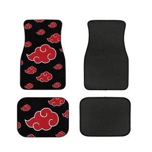 Alfombrillas Universales para Auto JDM <span class=keywords><strong>Akatsuki</strong></span> Cloud <span class=keywords><strong>Rojas</strong></span> de Tela, 4 Piezas, Alfombras de Anime para Interiores de Auto, Compatibles con la Mayoría de los Vehículos - Product Image 5