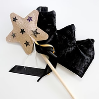 Nouveau bandeau couronne à paillettes et baguette étoile bâton Halloween fête chat oreille bandeau à paillettes pour enfants