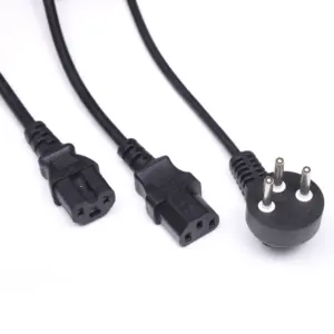 Israel 3 Pin Mains Plug zu 2 X IEC C13 Y Splitter Power Cable Leads männlich zu weiblich mit Israeli SII zustimmung 16A 250V