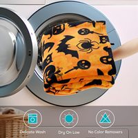 Уютный фланелевый плед на Хэллоуин: мягкий плюшевый плед с принтом паутины, летучих мышей и тыкв, экологичный, для дивана, кровати, гостиной, вечеринок