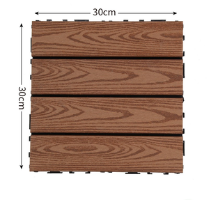 Durable Anti-Slip Waterproof WPC <b>Interlocking</b> Decking <b>Tiles</b> Outdoor Wood Plastic Composite Woodgrain <b>Tile</b> - Product Image 2