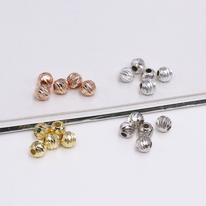 925 스털링 실버 컷 오블리크 마체테 비즈 플래시 라운드 실버 비즈 자동차 꽃 비즈 - Product Image 3