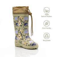 Chaussures en caoutchouc imperméables pour enfants, imprimées d'animaux de la forêt, à la mode, légères, bottes de pluie pour enfants, pour commande en gros