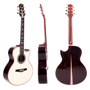 38 بوصة صغيرة 5A جامب شجرة التنوب أعلى الورد جميع الصلبة الغيتار الصوتية كوتاواي مع بيك آب - Product Image 1