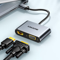 SAMZHE - Adaptador Convertidor de Aleación USB3.0 a HDMI/VGA, Cable de Expansión para Conectar un Portátil a un Televisor o Proyector para Expansión HD