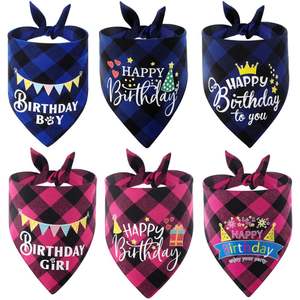 Diseño de patrones de logotipo personalizado Bufanda a cuadros para mascotas Pañuelos lavables para perros Personalizados para perros pequeños y grandes - Product Image 3