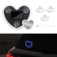 Lumière d'ambiance solaire en forme de cœur pour voiture TCYATO, lumière d'ambiance en forme de cœur, lumière décorative néon en forme de cœur