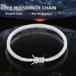 Bracelets Tennis Moissanite Unisexe de Luxe en Argent Sterling S925 Plaqué Or Certifiés GRA Jiuzuan pour Femme et Homme - Product Image 2