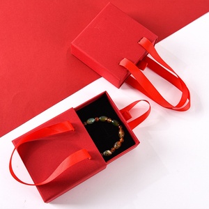 Custom Sliding Drawers Luxury Ring Packaging Paper Gift <b>Box</b> with Handle for <b>Earring</b> Jewelry Package with logo - Product Image 3