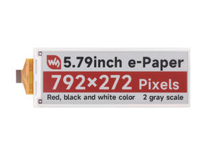 Waveshare 5,79 Zoll E-Paper (B) Rohes Display, E-Ink-Display, 792x272, Rot/Schwarz/Weiß, SPI für Raspberry <span class=keywords><strong>Pi</strong></span>/Jetson Nano - Product Image 2