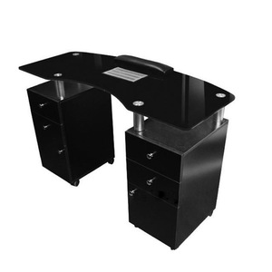 Mesa de Manicura Dongpin con Doble Gabinete y Vidrio Templado 3453 para Uso en Oficina, Individual - Product Image 1