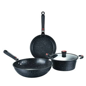 4 pezzi antiaderente <span class=keywords><strong>Set</strong></span> di pentole <span class=keywords><strong>antiaderenti</strong></span> <span class=keywords><strong>in</strong></span> ghisa rivestita di smalto <span class=keywords><strong>in</strong></span> <span class=keywords><strong>pietra</strong></span> medica - Product Image 3