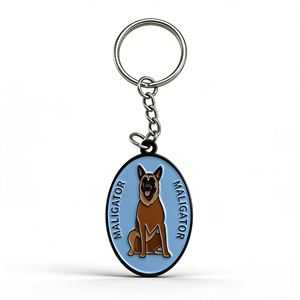 Llavero con Cara <span class=keywords><strong>de</strong></span> Perro Divertida, Diseño <span class=keywords><strong>de</strong></span> Caricatura Personalizado, Impresión UV, Aleación <span class=keywords><strong>de</strong></span> Zinc Ligera, Adorno Colgante para Bolsa o Mochila - Product Image 2