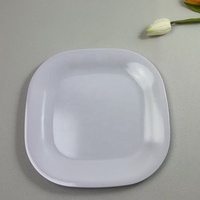 Assiette carrée classique en mélamine de 10,5 pouces, personnalisable en gros, non toxique, résistante au lave-vaisselle, durable, pour la rentrée scolaire, la maison et la cuisine