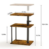 Table d'appoint de salon moderne et minimaliste transfrontalière, design relevable, bureau multi-niveaux en forme de C pour chambre/étude/ordinateur portable, solide