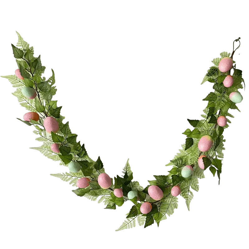 Senmasine 6ft viti artificiali ghirlande di pasqua con colorate uova di pasqua parete decorazione primaverile per la casa