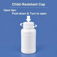 Bouteille en plastique HDPE de haute qualité 100ml/500ml/1L avec bouchon sécurité enfant, résistante aux chutes, épaissie, pour emballage d'engrais, sérigraphie