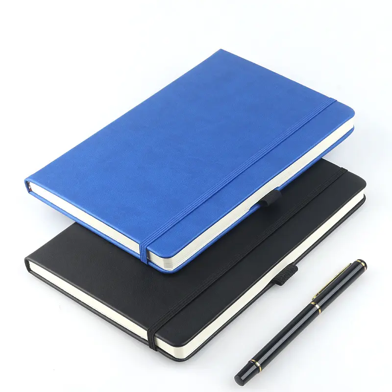 Wholesale Notebook Custom Logo High Quality Factory Supply Personalized Paper PU Leather Elastic Band Diary Notebook A5