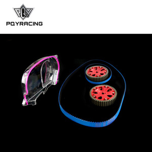 Poyracing Timing Chain Kit For Mitsubishi Evo9 With Transparent Cover And <b>Red</b> Gears Blue <b>Belt</b> - Product Image 1