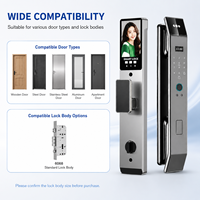 Serrure Intelligente en Alliage d'Aluminium avec Reconnaissance Faciale, WiFi, Mot de Passe Numérique, Capteur d'Empreintes Digitales, pour Portes en Bois/Acier, Sécurité de Niveau C, Cloud