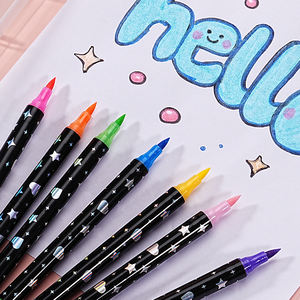 Ensemble de 24 <span class=keywords><strong>marqueurs</strong></span> acryliques en plastique scintillants, stylos surligneurs perlés à paillettes effaçables pour enfants et étudiants, dessin coloré - Product Image 3