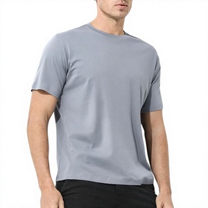 เสื้อยืดผู้ชายสีพื้นคุณภาพพรีเมียม รับผลิตแบบ OEM ขายส่ง ออกแบบโลโก้ด้านหน้าได้ตามต้องการ แห้งเร็ว เป็นมิตรกับสิ่งแวดล้อม - Product Image 1