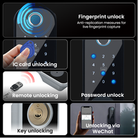 Serrure Intelligente Bullhead avec Mot de Passe Temporaire, Contrôle par Application et Empreinte Digitale, Compatibilité Porte en Acier Inoxydable