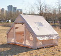 Tente gonflable extérieure portable pour 2-4 personnes voyageant étanche quatre saisons famille Camping tente toit style toit
