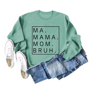 MAMA MOM Loose Otoño Invierno Tallas grandes Suéter para mujer Con capucha Manga larga Bottoming Venta al por mayor Camiseta Top Tee Hoodies - Product Image 1