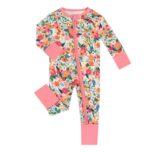 Custom Newborn Baby Infant Organic 95% Bamboo 5% Spandex Onesie Rompers Clothes Toddler Kid Pajamas Sleepwear Clothing For Baby