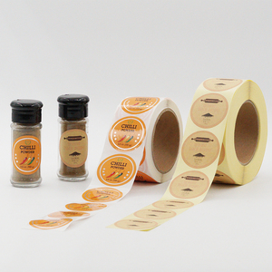 <span class=keywords><strong>Logo</strong></span> personnalisé Rond Brun Kraft Papier Autocollant Étiquette Autocollant - Product Image 3