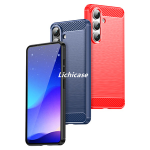 Lichicase Ốp lưng điện thoại di động kết cấu chải <span class=keywords><strong>s</strong></span>ợi Carbon cho Samsung S26 S26 cạnh S26 siêu TPU - Product Image 2