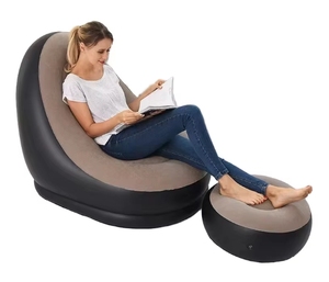 Custom Outdoor Lazy <strong>Sofa</strong> <strong>Bed</strong> Flocked With Footrest <strong>air</strong> <strong>Sofa</strong> Cum <strong>Bed</strong> Inflatable - Product Image 1