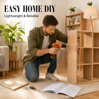 Perceuse-visseuse sans fil domestique ergonomique avec poignée antidérapante et mandrin sans clé pour le perçage du bois, du métal et du plastique