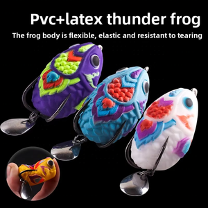 Leurre de pêche flottant en PVC souple et <span class=keywords><strong>latex</strong></span>, imitation grenouille, 7g 10g, pour la pêche au poisson-chat et au bar en rivière et en ruisseau, HYS02 - Product Image 2