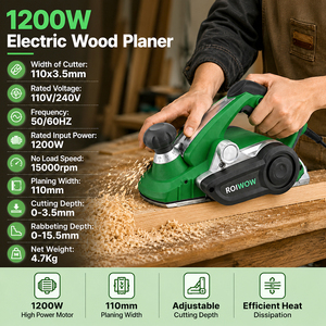 Raboteuse à bois électrique professionnelle 1200W, 110x3.5mm, portable, avec support inversé - Product Image 6