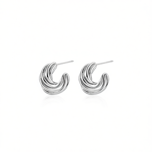 Amy Amy Fashion <b>Stud</b> Earrings <b>Silver</b> Plated Geometric Design For Women Trendy Jewelry Gift From China Model Pe2559 - Product Image 4