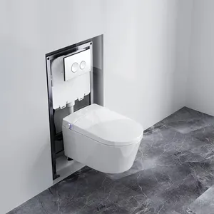 Concealed Cistern Water Closet Hidden Tank Rimless Auto-flipping Seat Cover Design Bathroom Ceramic New 1 Piece Modern 2 Years