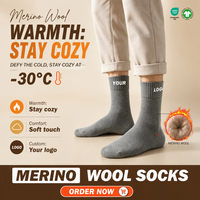 Calcetines Largos de Lana Extra Gruesos para Hombre, Estilo Otoño-Invierno, Forrados de Felpa, Absorbentes de Sudor, Cálidos