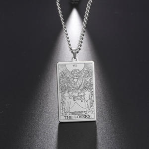 Edelstahl Cassic <span class=keywords><strong>Tarot</strong></span> Anhänger Halskette Major Cigano Fortune Telling Halskette Stern/Mond/Tod Symbol Anhänger Zubehör - Product Image 4