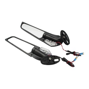 Rétroviseurs de <span class=keywords><strong>moto</strong></span> style MotoGP avec déflecteurs de vent réglables et grandes lentilles en verre bleu - Product Image 6