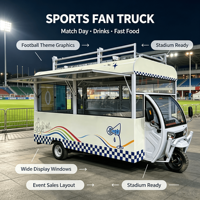 Food Truck Motorisé au Design Compact, Maniable pour les Marchés Nocturnes Fréquentés et les Rues Urbaines