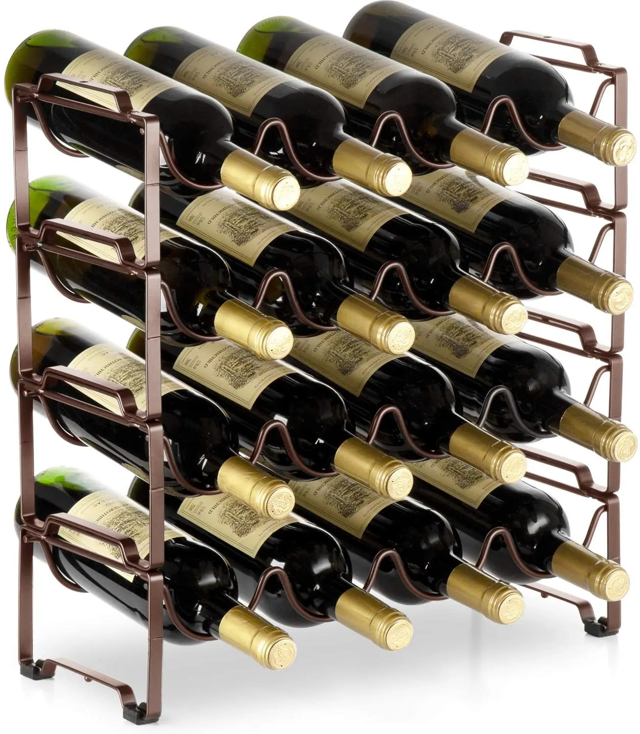 Duurzaam Stalen Metalen Wijn Rock Organiseren Winkel Tot 16 Wijn Flessen Met 4 Planken Voor Thuis Bar Kelder Keuken kelder