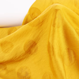 Tissu en nylon Tencel jacquard jaune légèrement translucide avec coton, lin et lin à pois, tissu cheongsam - Product Image 1