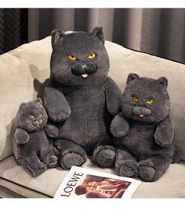 Simpatico peluche farcito gatto nero giocattoli fata bambole nuove angolate per ragazze bambini amici animali domestici compagno gatti adorabili - Product Image 3