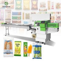 Multi-flow brood-, plastic-, groente-, gepofte snack-, biscuit- en kussenverpakkingsmachine voor ijs.