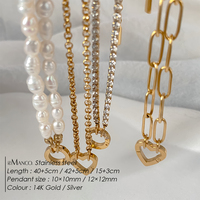 Collier à breloques EMANCO, chaîne de perles avec fermoir cœur pour pendentif fait main, en acier inoxydable, étanche, pour femme, vente en gros, dropshipping
