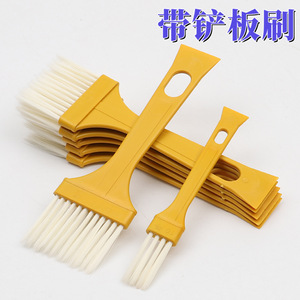 Brosse multi-usages avec spatule, manche en plastique, poils en nylon, forme plate, pour le nettoyage domestique et l'utilisation de matériel. - Product Image 5