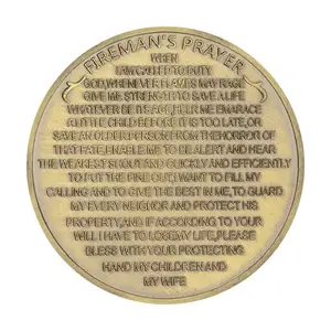 Moneda de Bronce de Recuerdo de Bombero de los Estados Unidos, Regalo Coleccionable con la Oración del Bombero, Moneda con la Frase '<span class=keywords><strong>Dame</strong></span> Fuerza para Salvar una <span class=keywords><strong>Vida</strong></span>' - Product Image 4